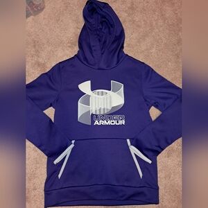 Girls purple Under Armour hoodie sweatshirt, loose fit coldgear sz youth medium